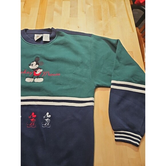 Vintage Mickey & Co Blue & Green Adult Large Sweatshirt Brazos Sportswear 90's - Picture 14 of 16